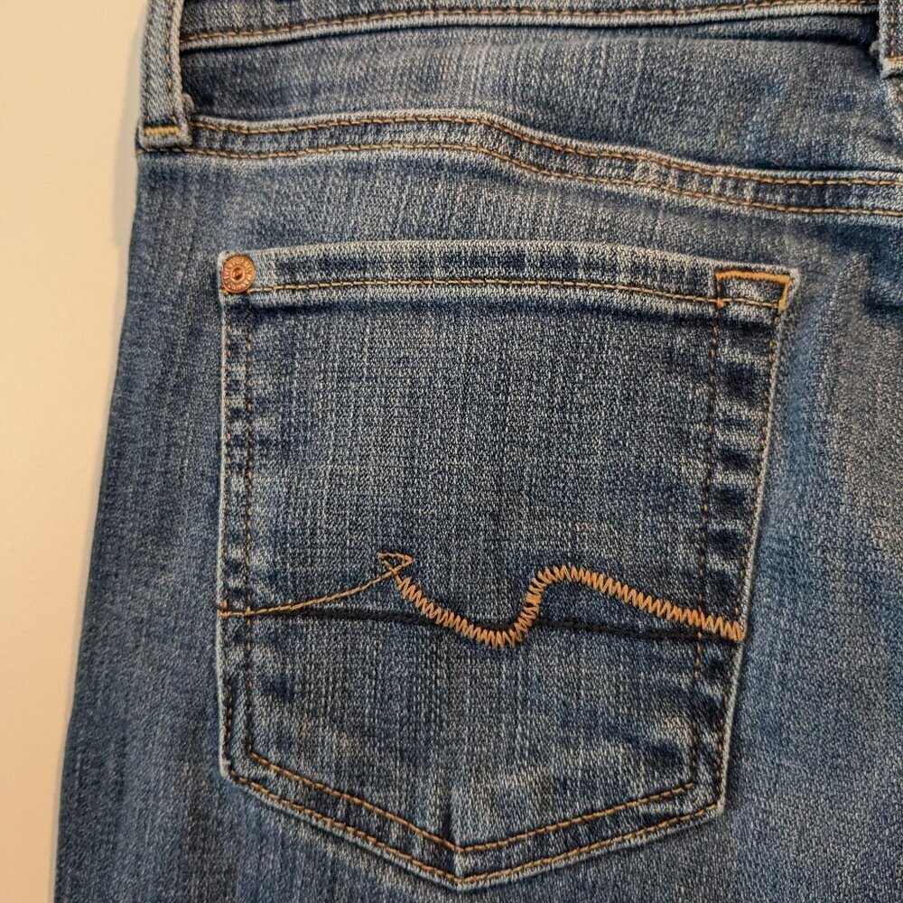 7 For All Mankind Jeans Women's 26 Blue Josefina Skinny Boyfriend Button-Fly - Picture 11 of 16